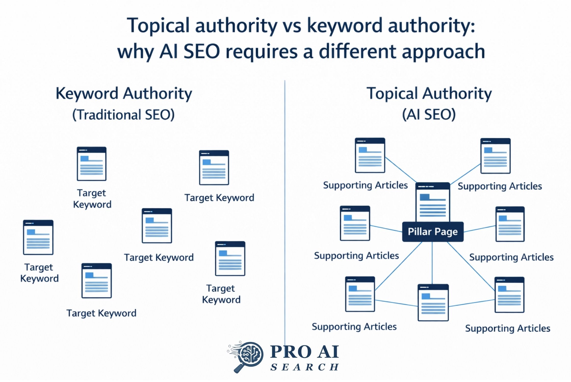 Topical authority vs keyword authority: why AI SEO requires a different approach