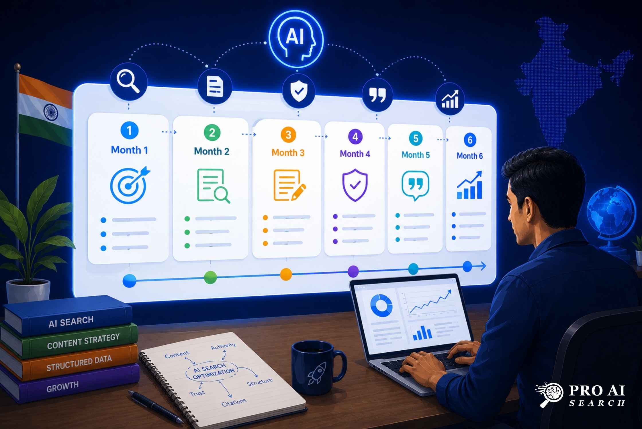 AI Search Optimization Roadmap for New Websites Month-by-Month Plan