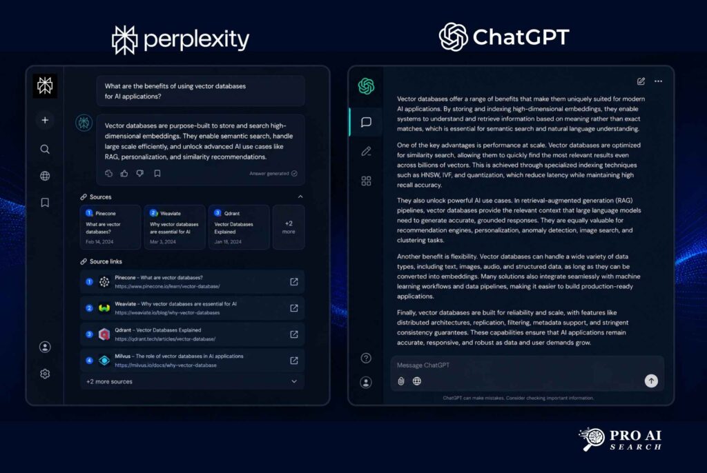 perplexity vs chatgpt comparison showing two different AI search approaches in 2026