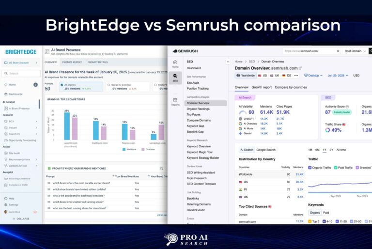 BrightEdge vs Semrush: Enterprise SEO + AI Search Comparison 2026